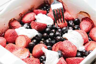 Oven-Baked Berries with Coconut Whip